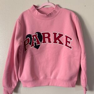 Parke Pink Sweatshirt with Heart Detail